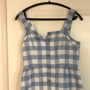 JCrew Gingham Button-front dress in linen-cotton [0247]